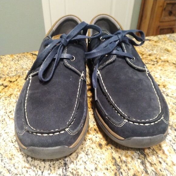 Propet Pomeroy MCA082S Men's Boat Shoe Oxfords Navy Blue Nubuck Size US 11.5W(E) - Picture 6 of 12